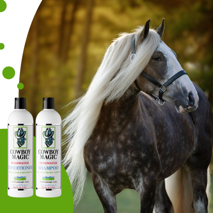 Rosewater Shampoo & Conditioner Bundle (473 mL) - All Hair types. Horses, Pets and Humans.